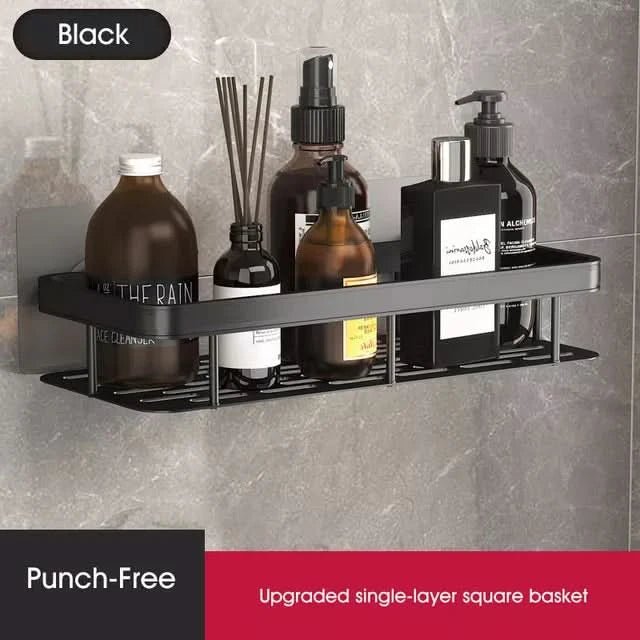 Sleek Adhesive Bathroom Shelf | Effortless Installation & Style