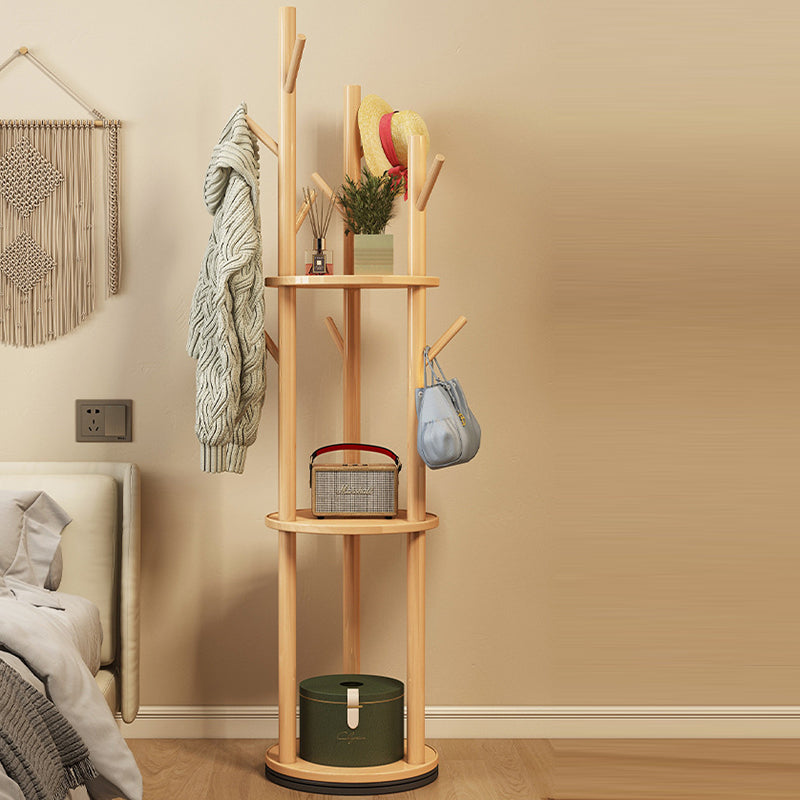 EcoChic | Stylish Solid Pine Rotating Hall Tree Stand