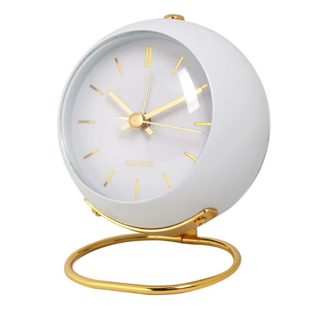 Sleek Metal Desk Timepiece with Soft Night Glow