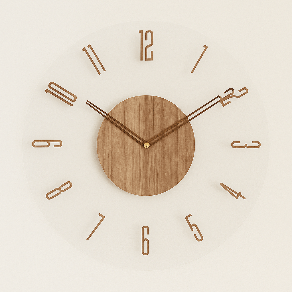 TranquilTimber – Silent Quartz Wooden Wall Clock for Modern Spaces