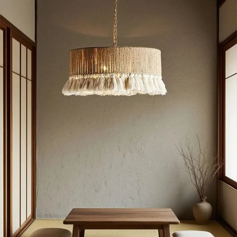 Hemp Haven – Natural Rope LED Hanging Light Fixture