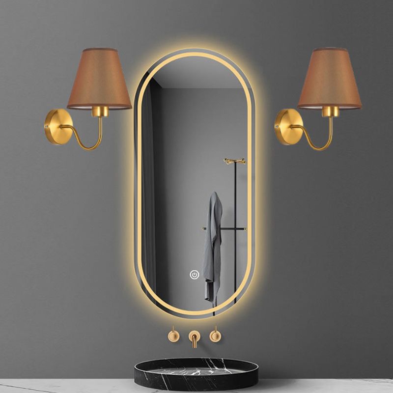 Stylish Hardwired Fabric Wall Light with Iron Accent