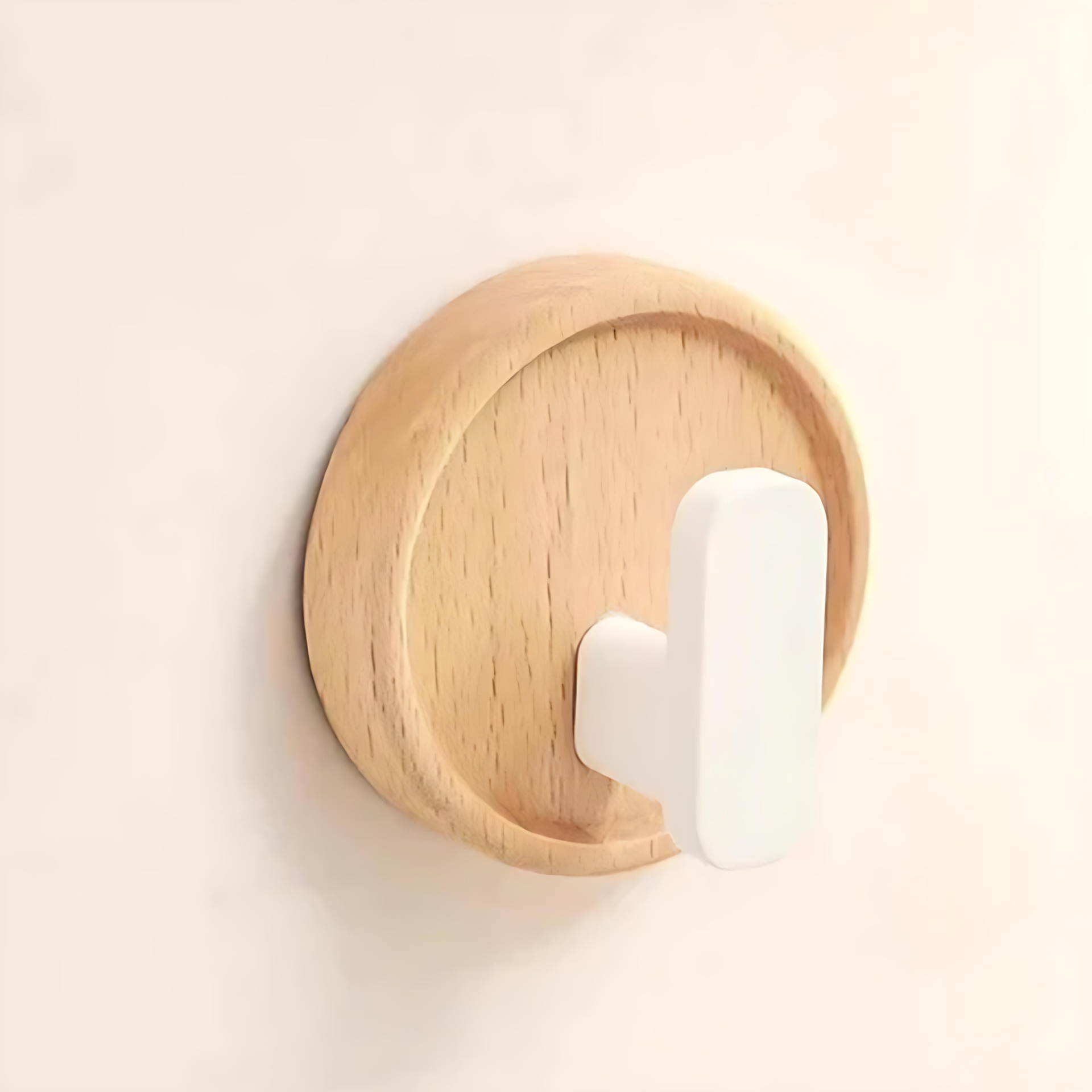 Elegant Walnut Adhesive Wall Hook for Smart Storage