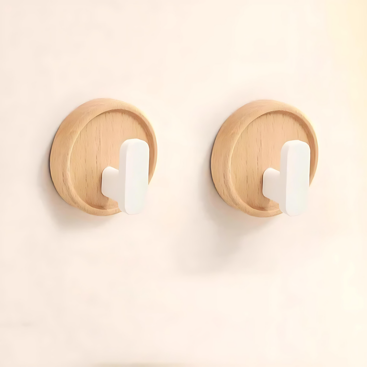 Elegant Walnut Adhesive Wall Hook for Smart Storage