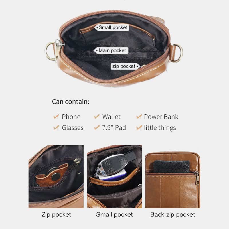 Sleek Leather Crossbody Bag for Men
