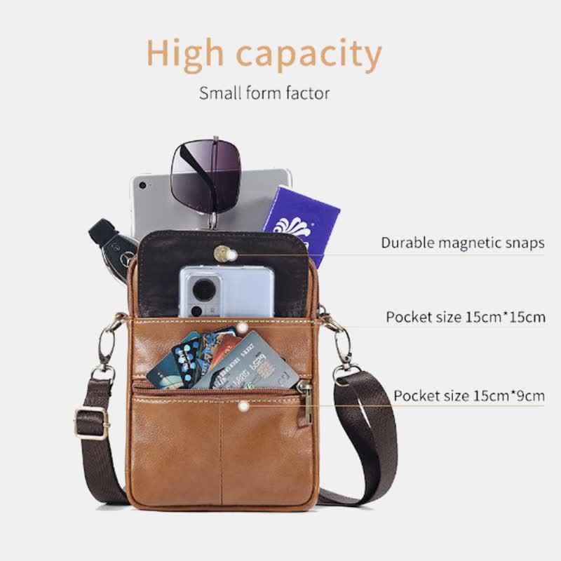 Sleek Leather Crossbody Bag for Men