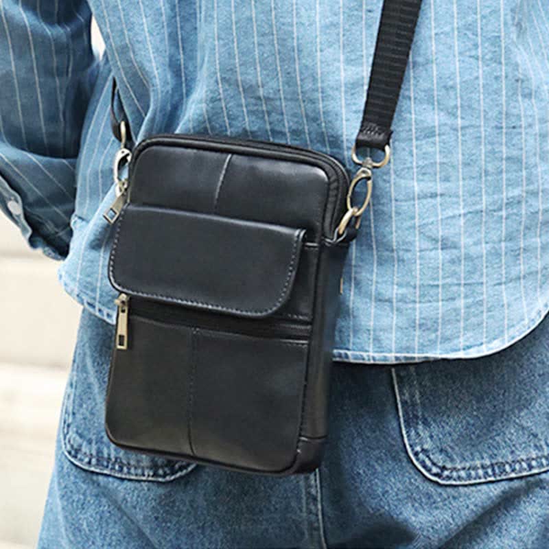 Sleek Leather Crossbody Bag for Men