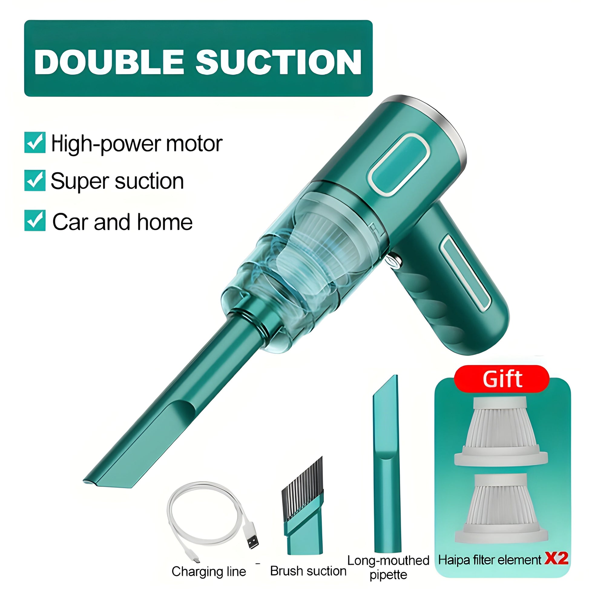 Compact USB Rechargeable Vacuum for Effortless Cleaning