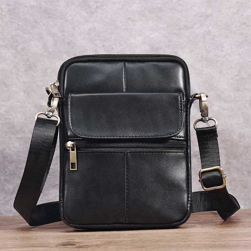 Sleek Leather Crossbody Bag for Men