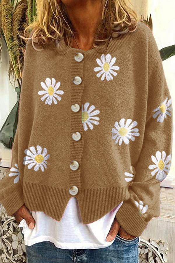 Chic Floral Knit Sweater for Cozy Seasons