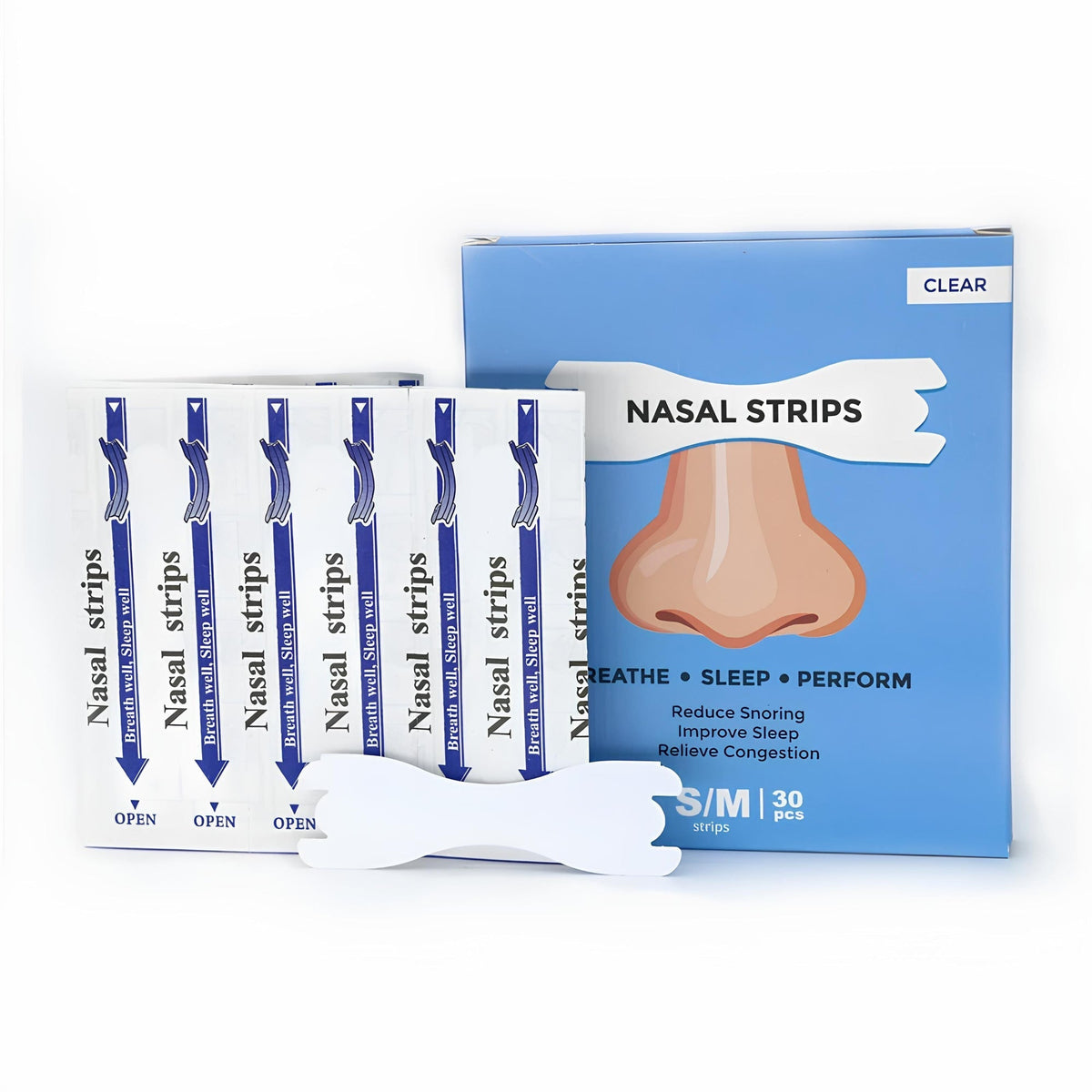 SleepEasy Nasal Strips - 30 Count for Snore-Free Nights