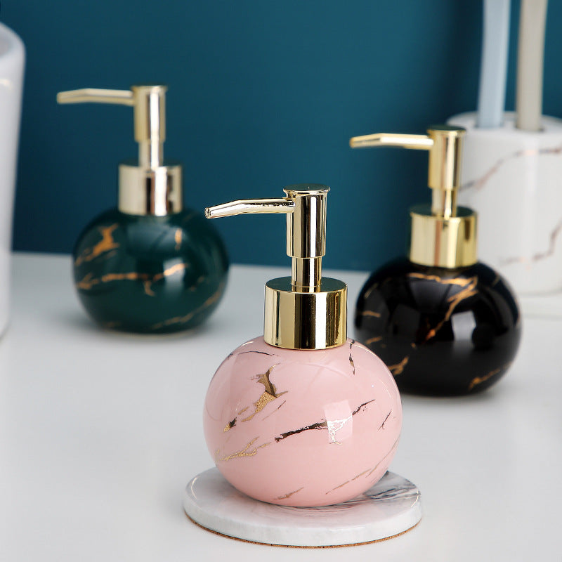 Elegant Marble Finish Liquid Soap Dispenser for Home