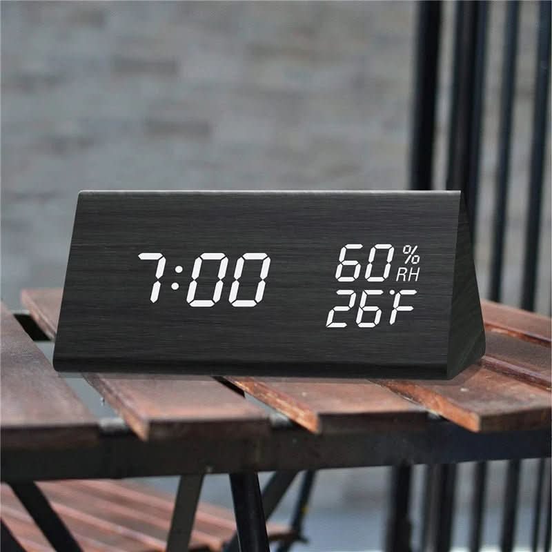 Sleek Digital Clock with Temperature and Light Adjustment
