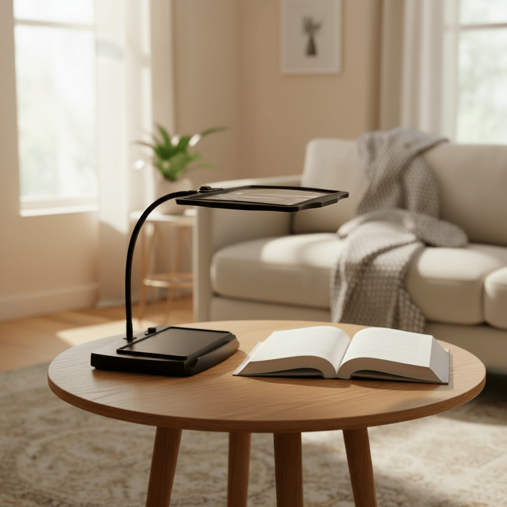 BrightView | Adjustable LED Floor Lamp with 3X Magnifier