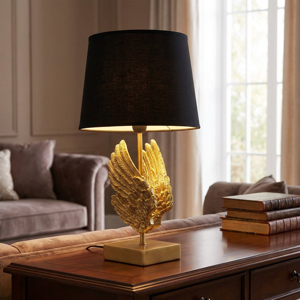 Decorative Table Lamp with Wing Design