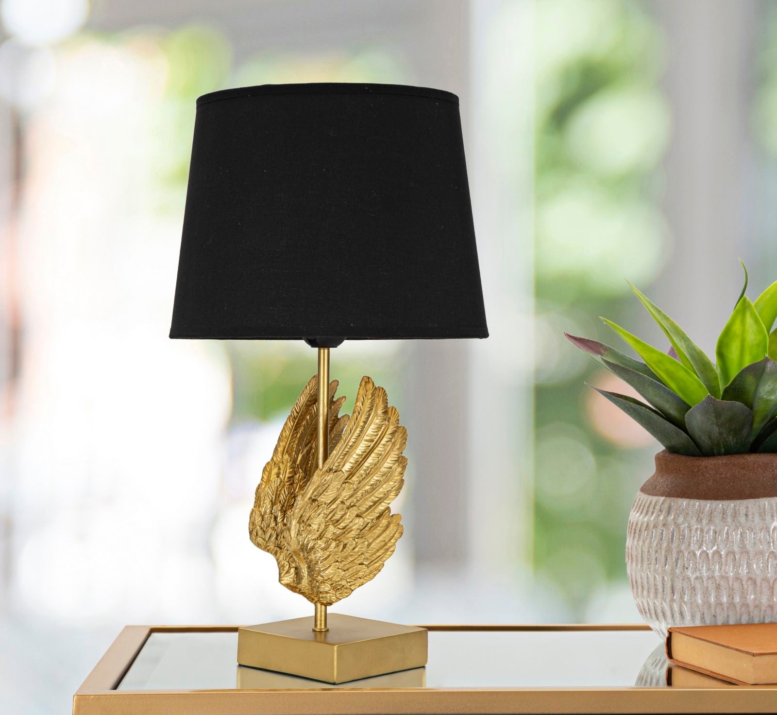 Decorative Table Lamp with Wing Design