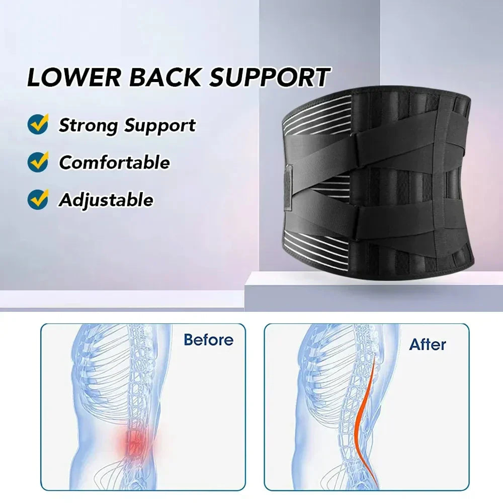 ComfiBack | All-Around Lumbar Support Belt with Flexible Reinforcement | Breathable Comfort for Pain Relief