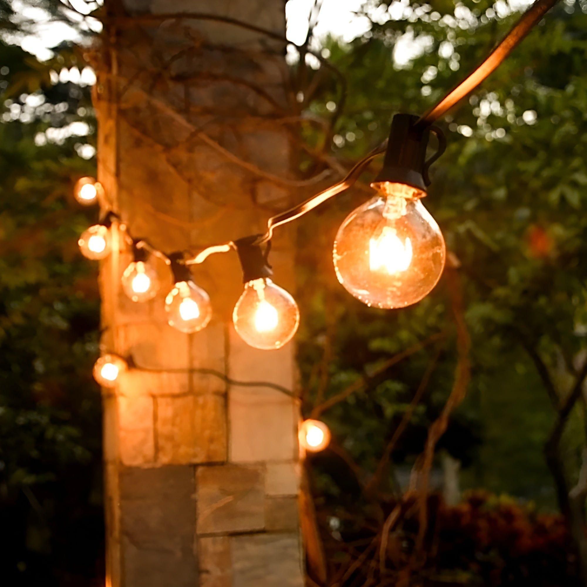 Versatile Outdoor Fairy Lights with Warm Glow LED Bulbs