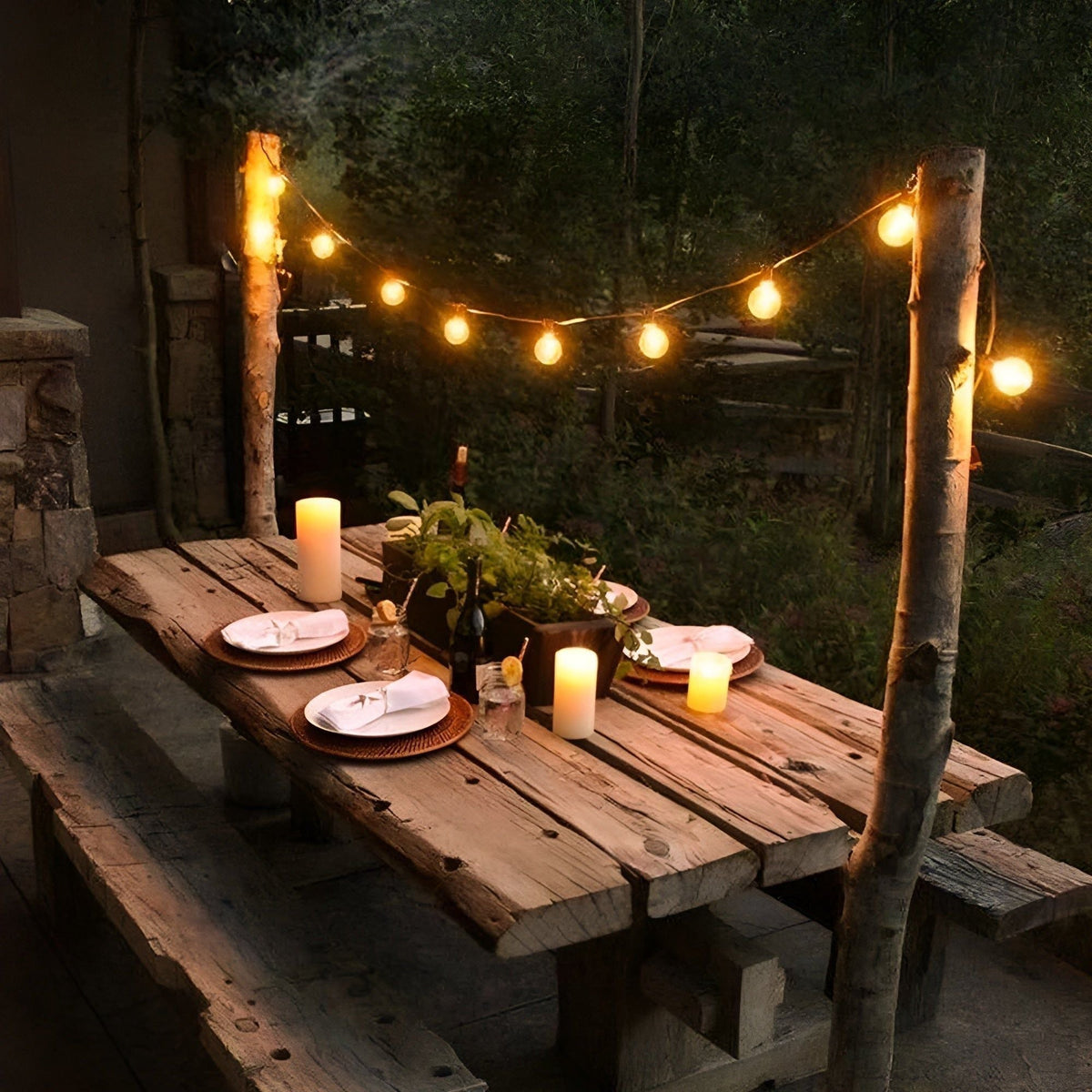Versatile Outdoor Fairy Lights with Warm Glow LED Bulbs