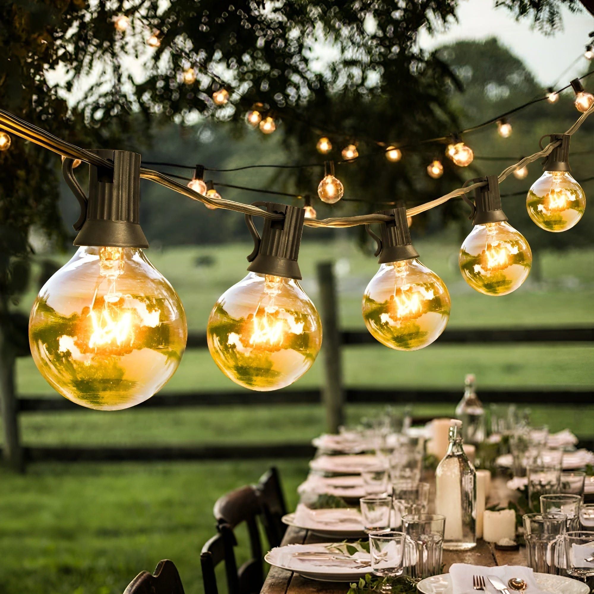Versatile Outdoor Fairy Lights with Warm Glow LED Bulbs