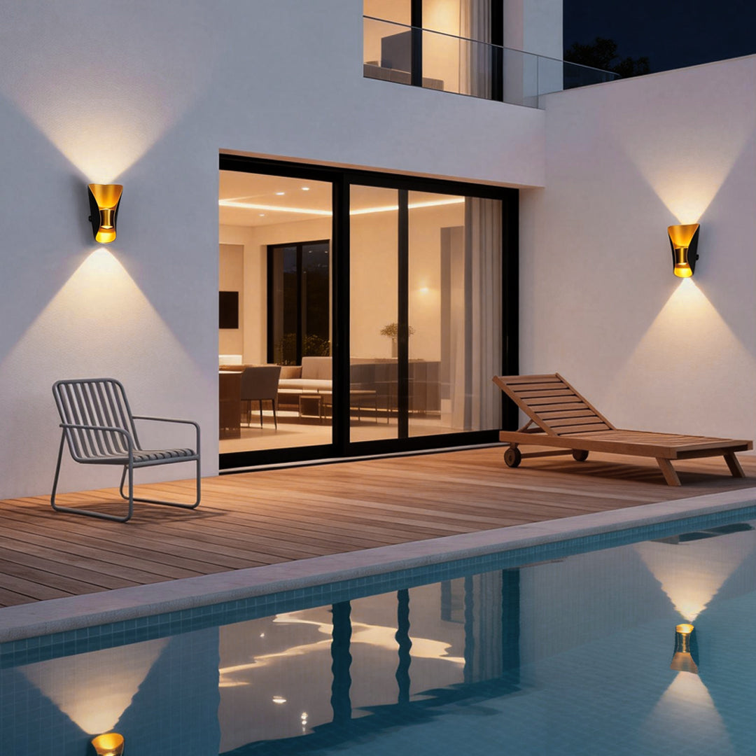Elegant Up-Down LED Outdoor Wall Fixture - Hardwired Design