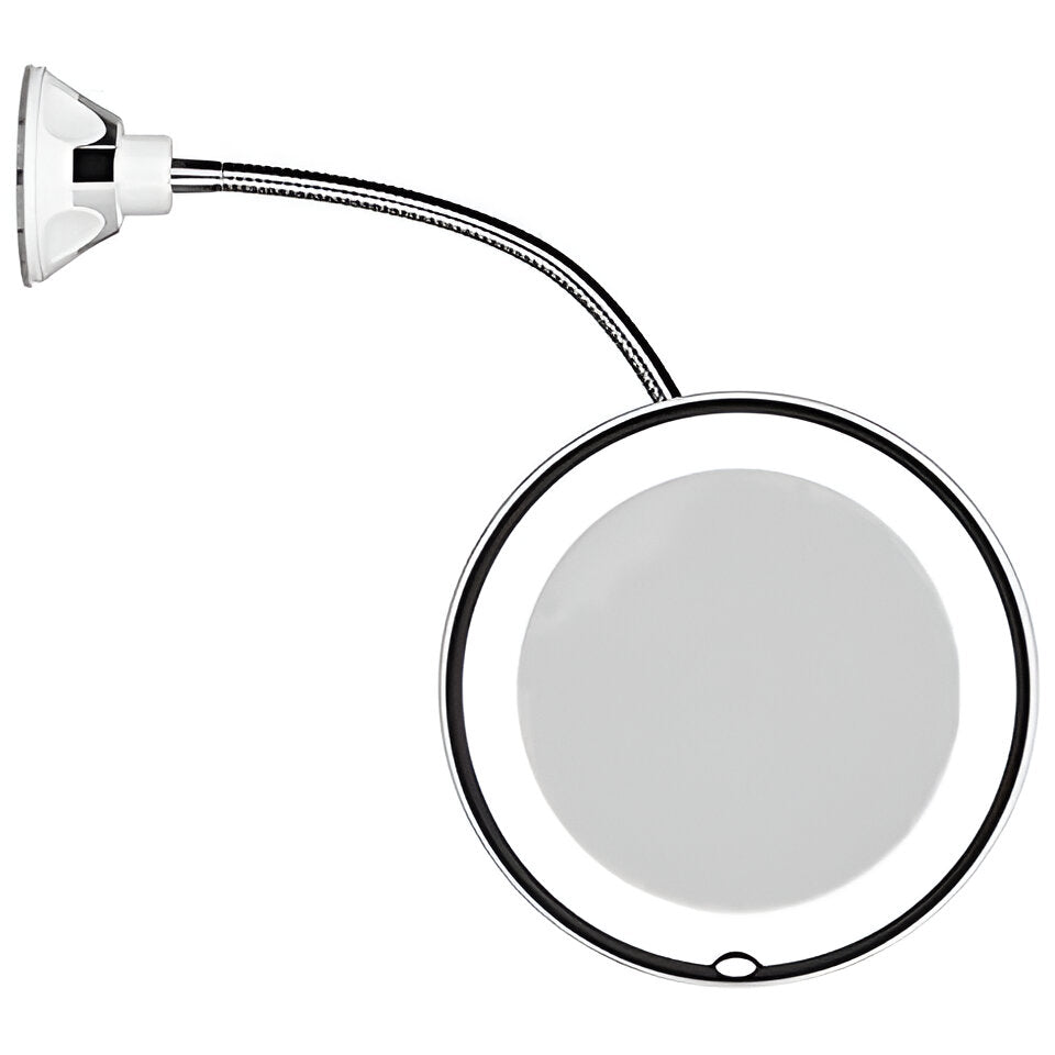 Portable 10X Suction Cup LED Mirror for Precision Grooming