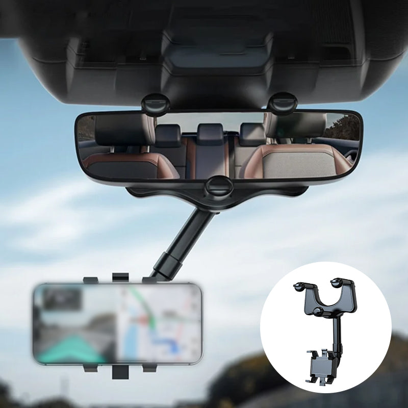 Versatile 360° Rotating Car Mirror Phone Mount