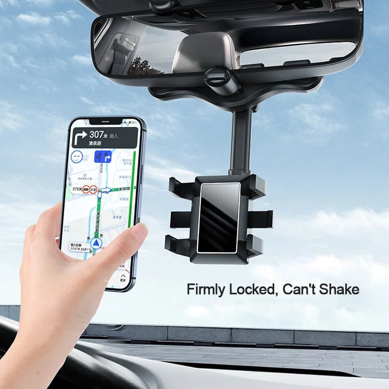 Versatile 360° Rotating Car Mirror Phone Mount
