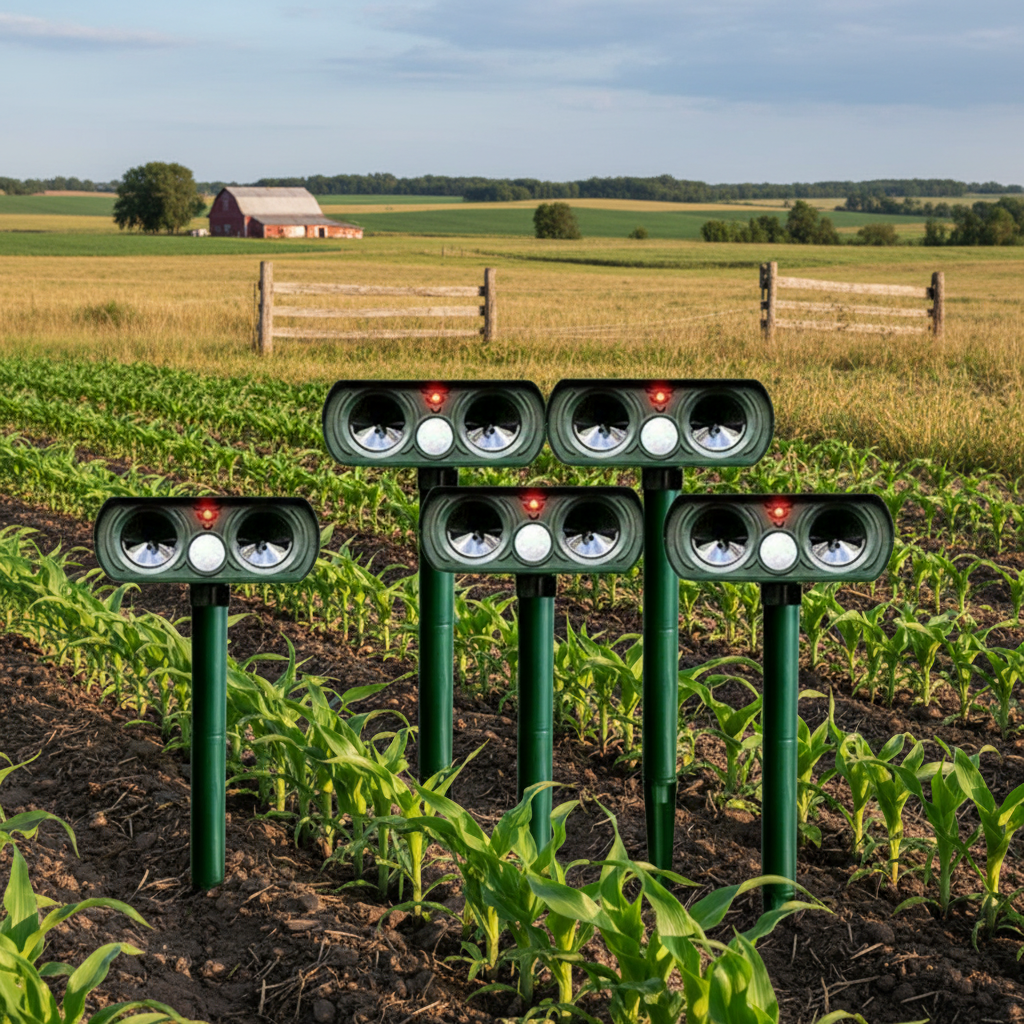 EcoGuard - Solar-Powered Ultrasonic Animal Deterrent for Gardens