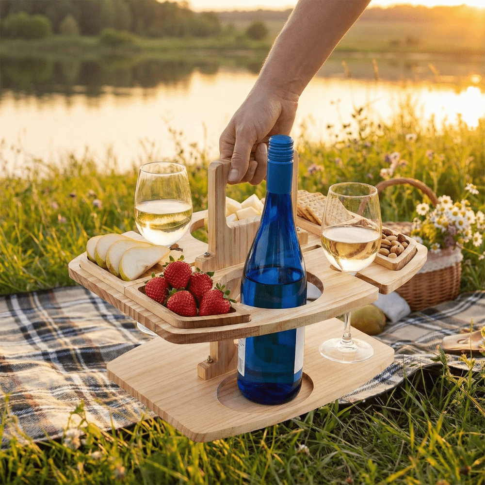 Rustic Retreat – Compact Wooden Picnic Table for Outdoor Feasts