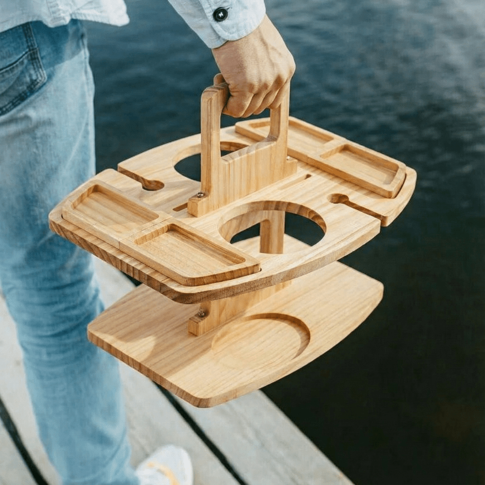 Rustic Retreat – Compact Wooden Picnic Table for Outdoor Feasts