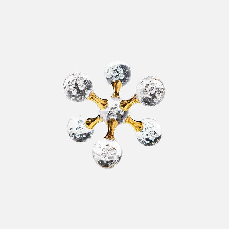 Elegant Star-Shaped Glass Paperweight with Gold Finish