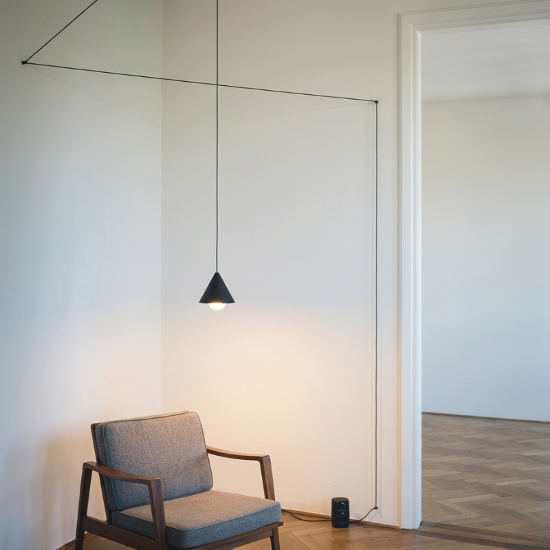 Elegant Black Metal Pendant Light with E27 Socket