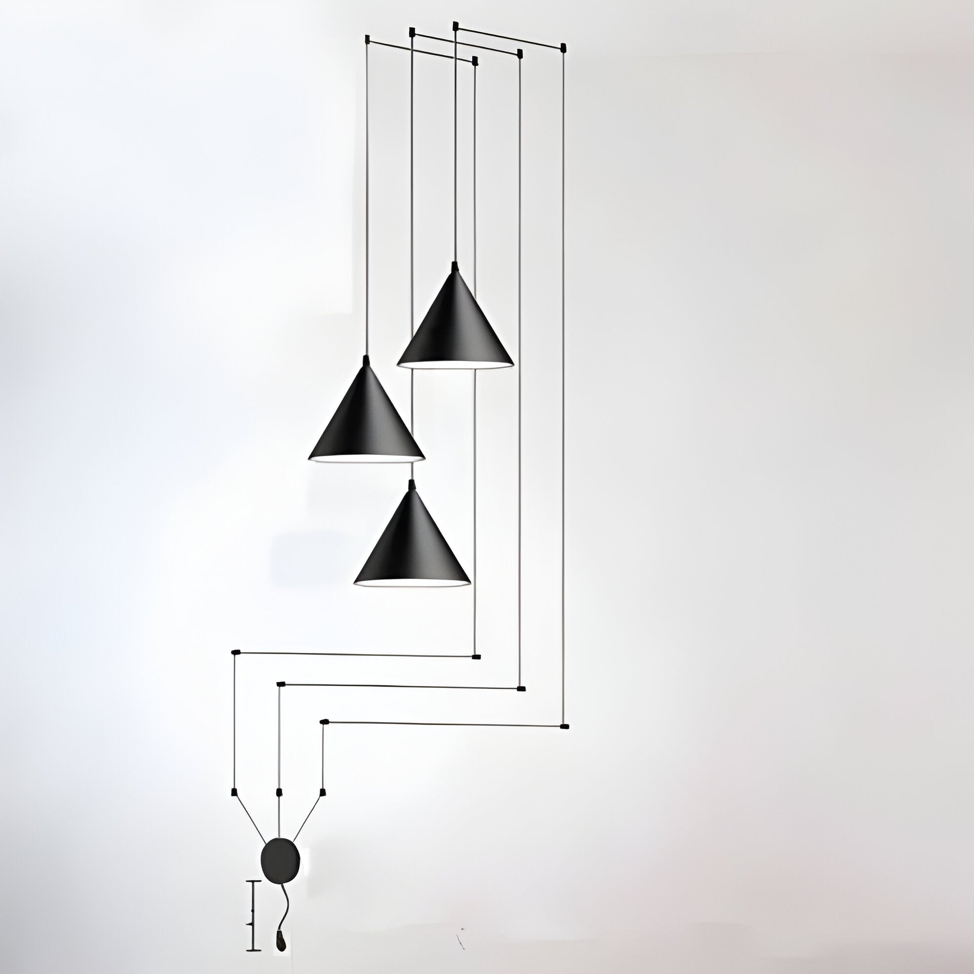 Elegant Black Metal Pendant Light with E27 Socket