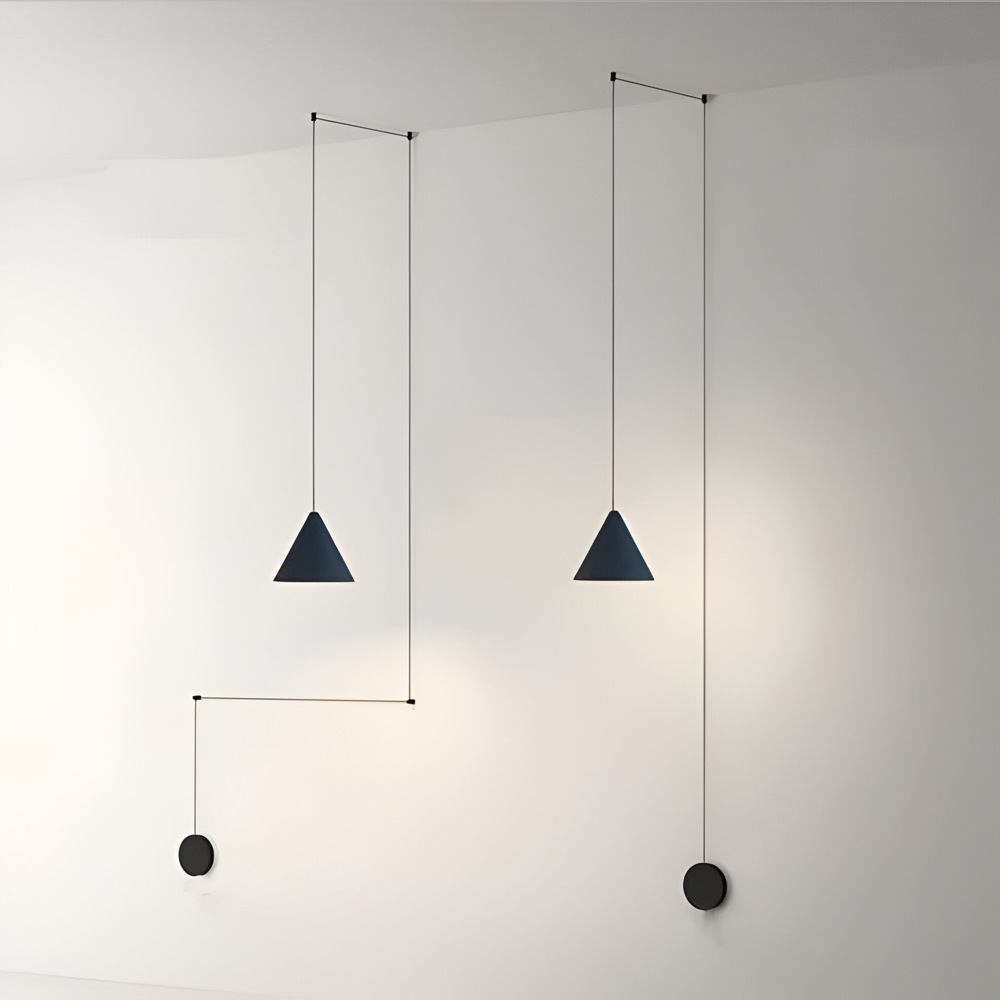 Elegant Black Metal Pendant Light with E27 Socket
