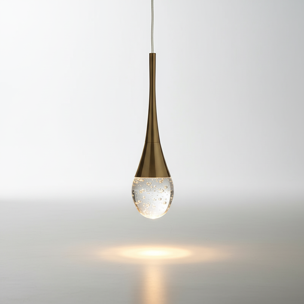 Glass Pendant Light in Drop Shape - Soft Glow Design