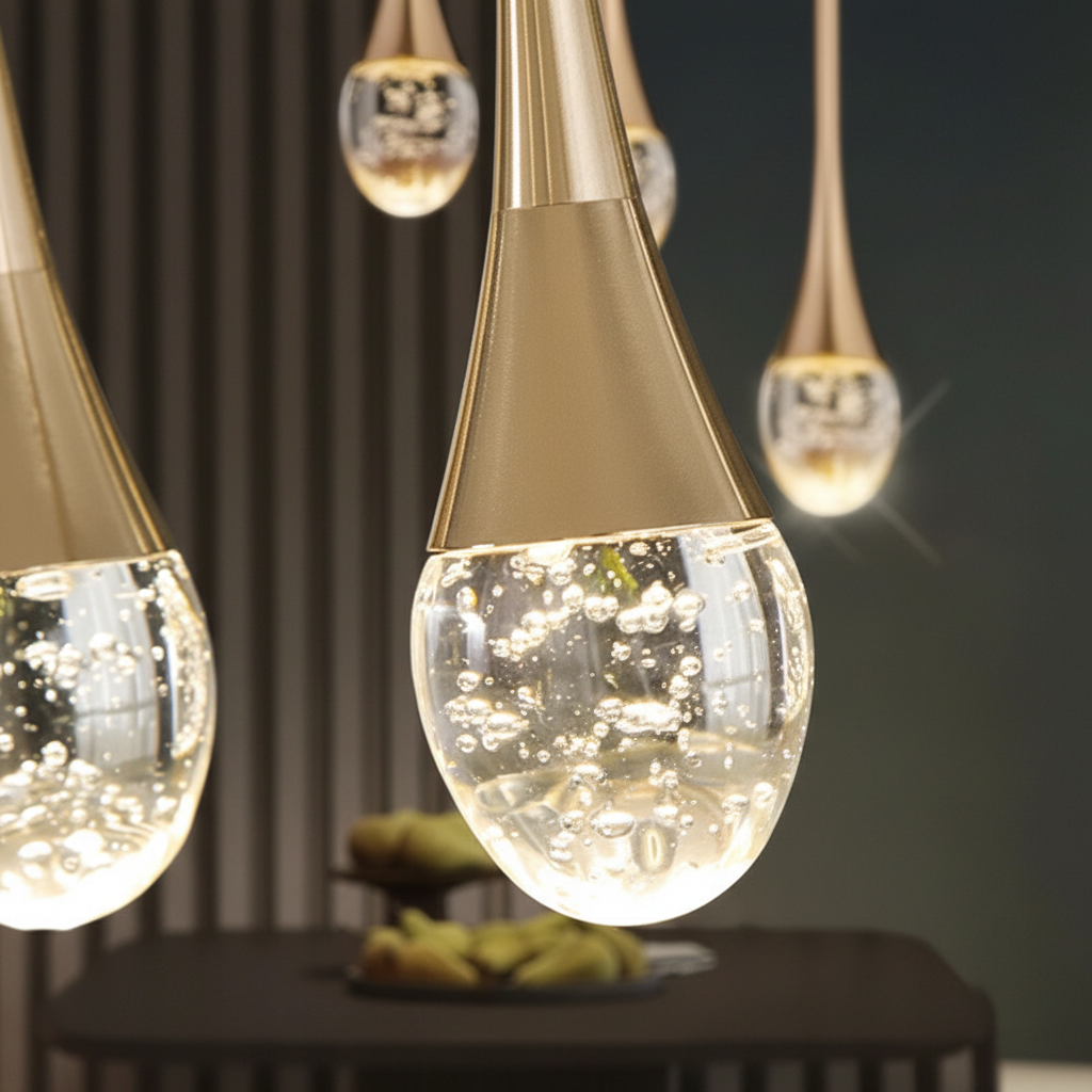 Glass Pendant Light in Drop Shape - Soft Glow Design