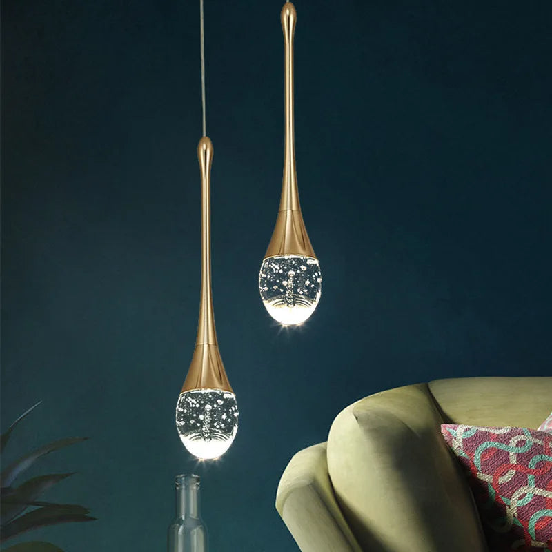 Glass Pendant Light in Drop Shape - Soft Glow Design