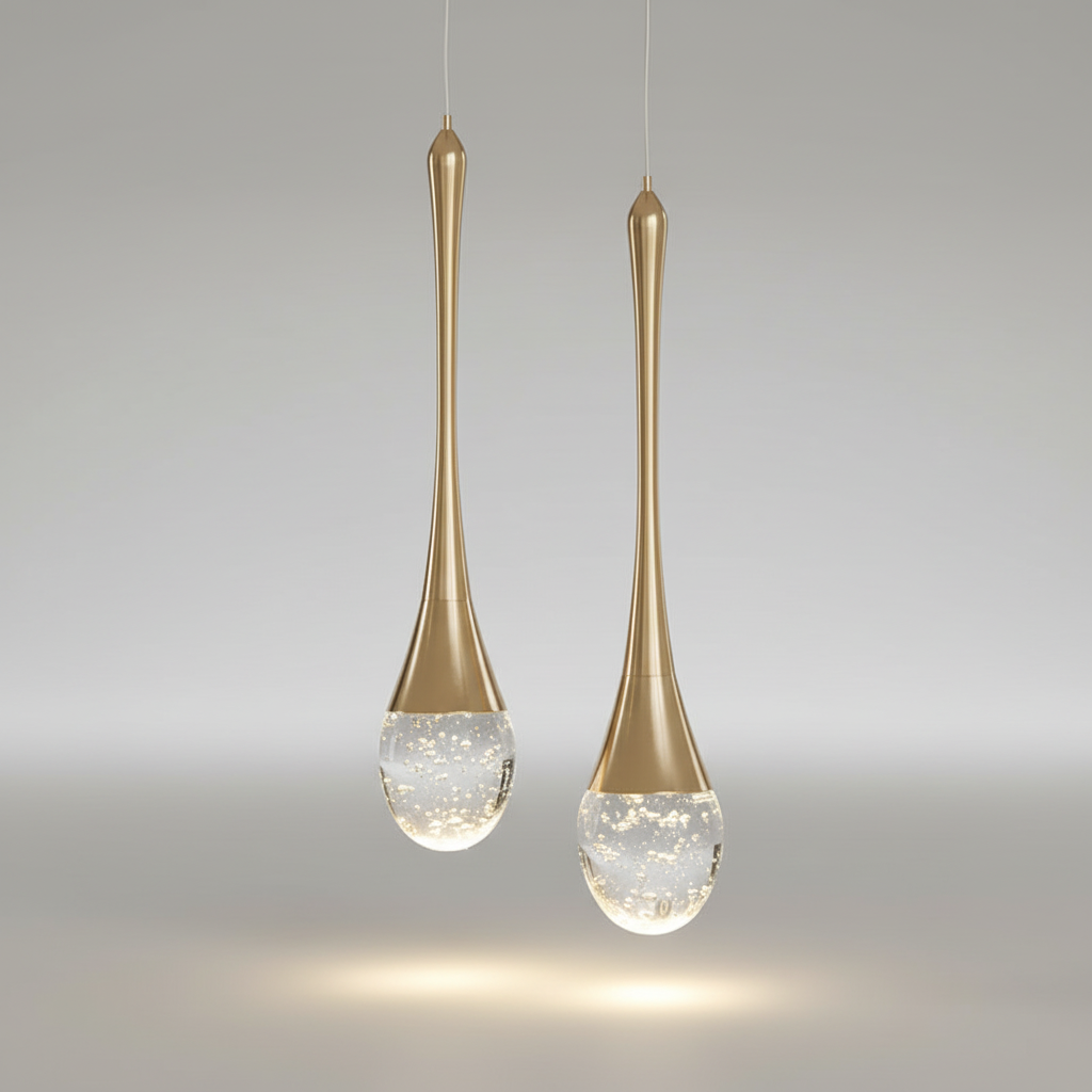 Glass Pendant Light in Drop Shape - Soft Glow Design