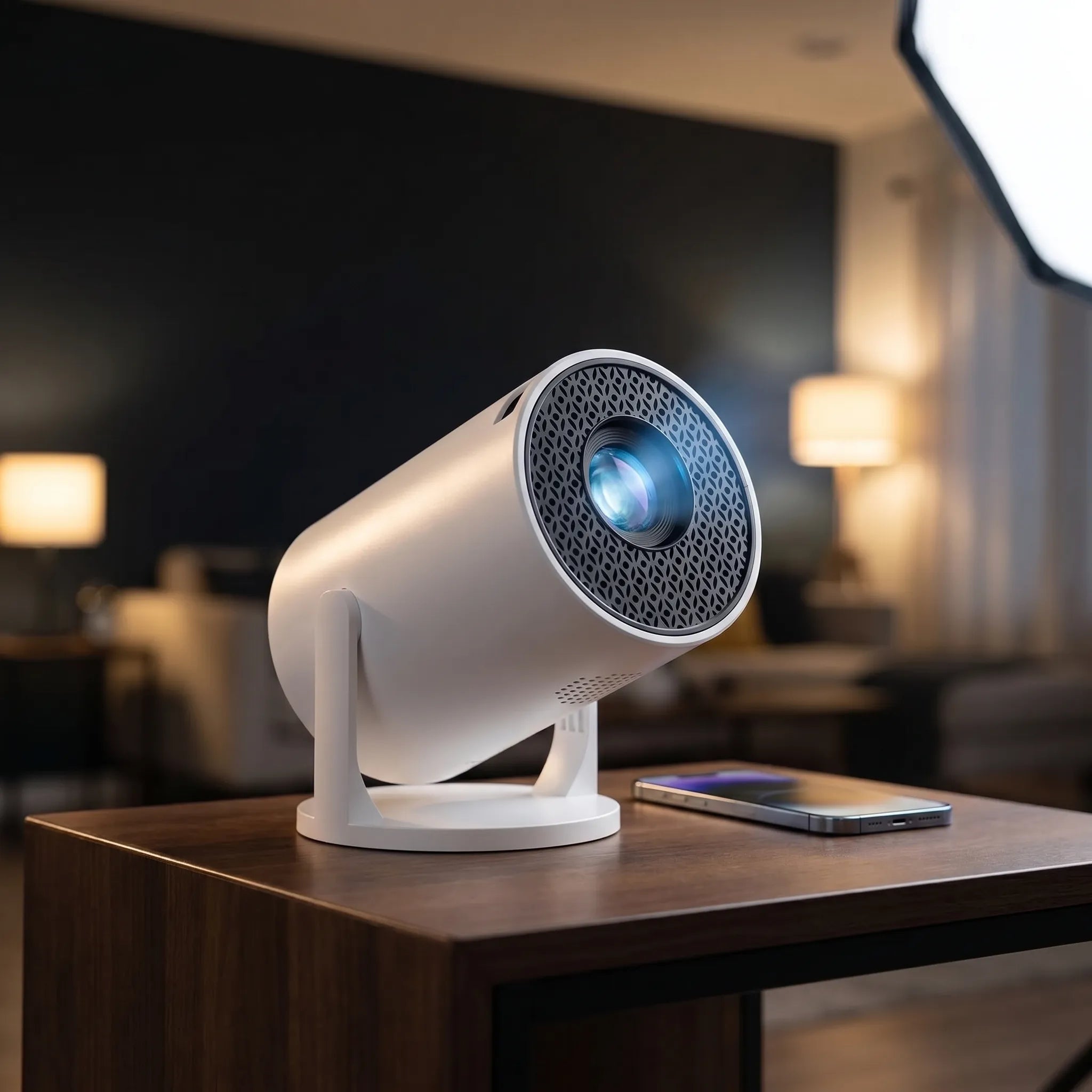 Versatile Smart Projector with Adjustable Viewing Stand