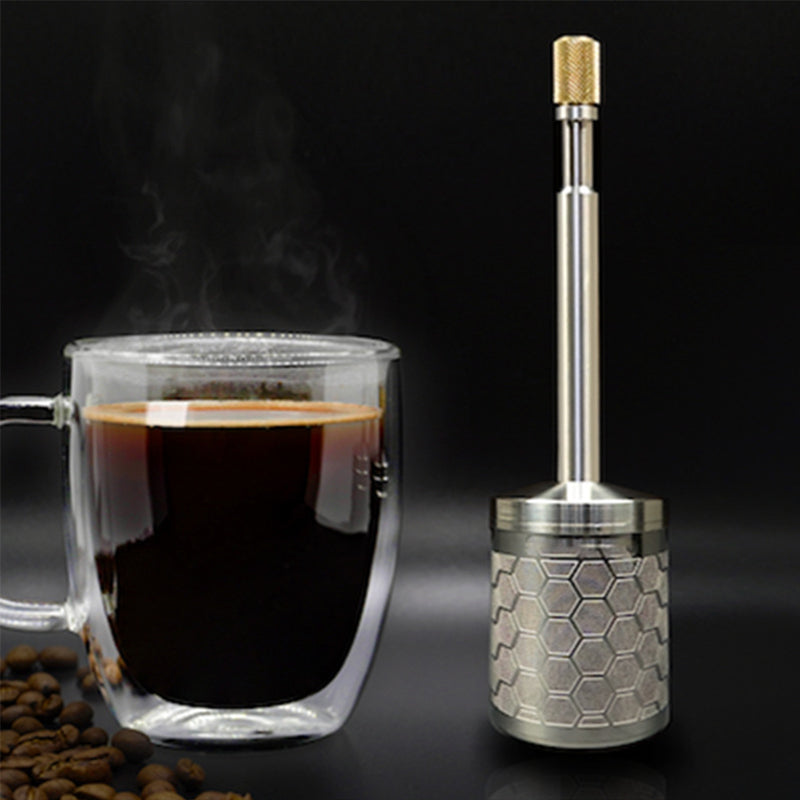 Compact Stainless Steel Press for Coffee and Tea Brewing