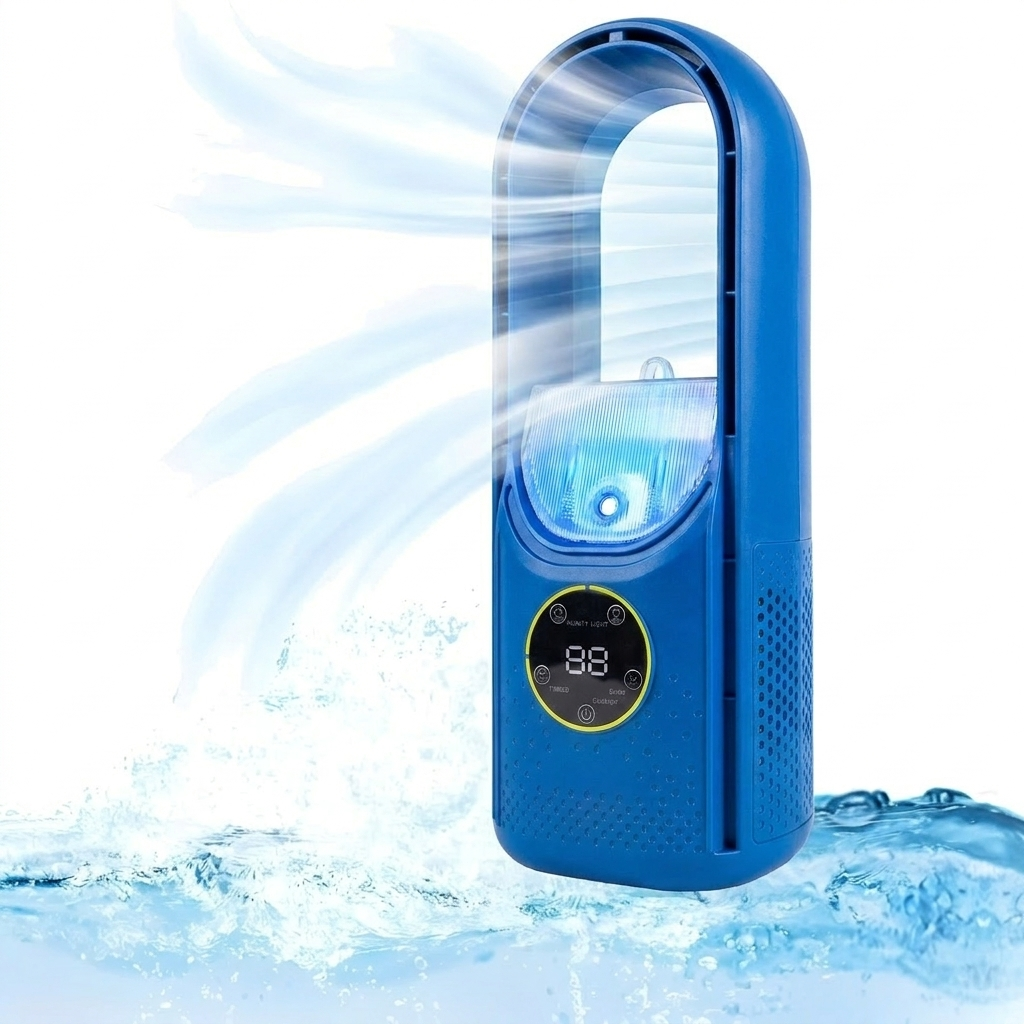 Compact Bladeless Air Cooler with Humidification & Timer