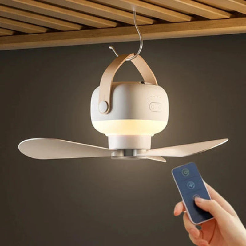 Rechargeable Remote-Controlled Fan with LED Light