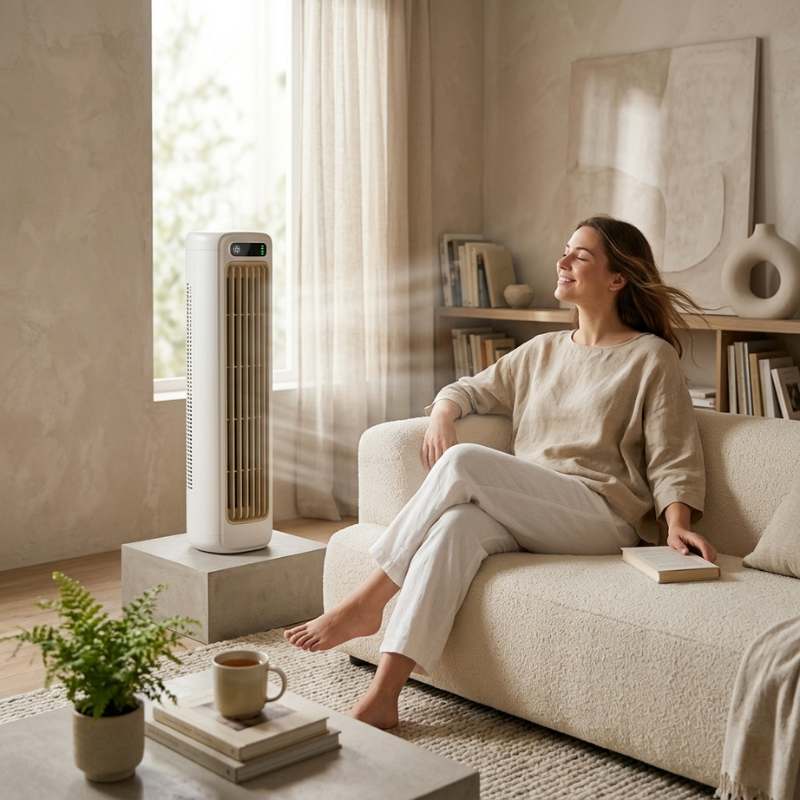 Compact Rechargeable Desk Fan with Touch Control & 3 Speeds