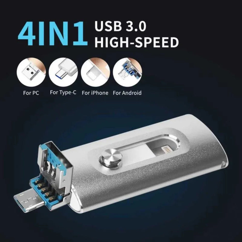 Versatile USB Flash Drive | 4-in-1 High-Speed Storage Solution