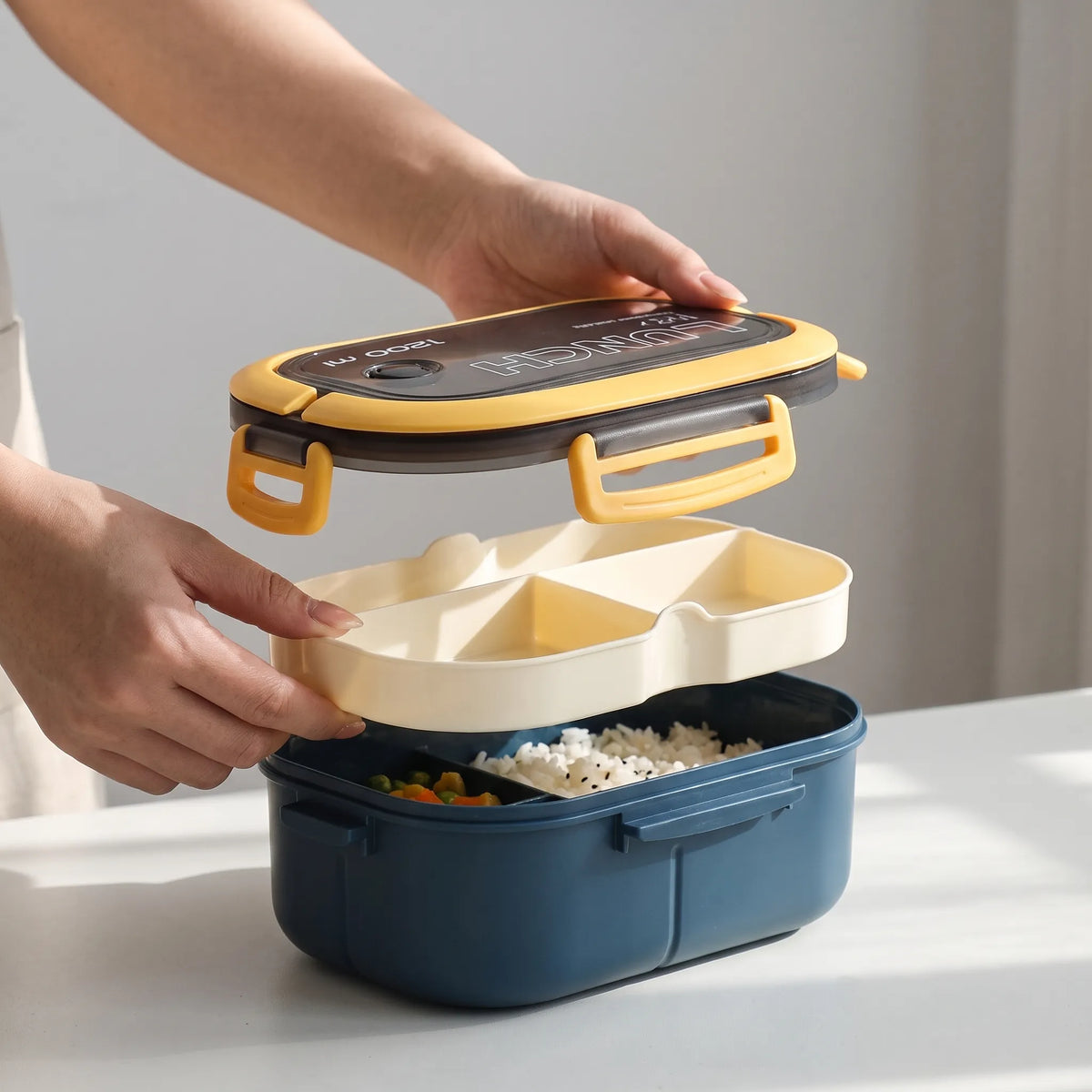Two-Tier Portable Divided Lunch Box
