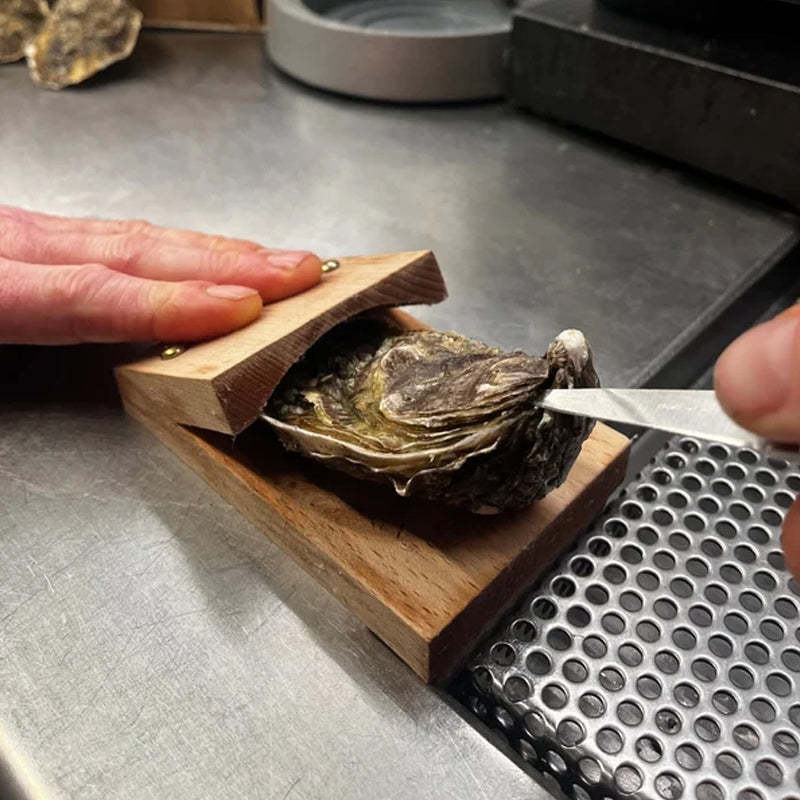 Elegant Wood Handle Seafood Shell Opener for Easy Shucking
