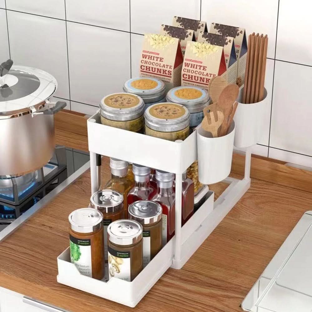 Versatile Pull-Out Storage Rack for Cabinets
