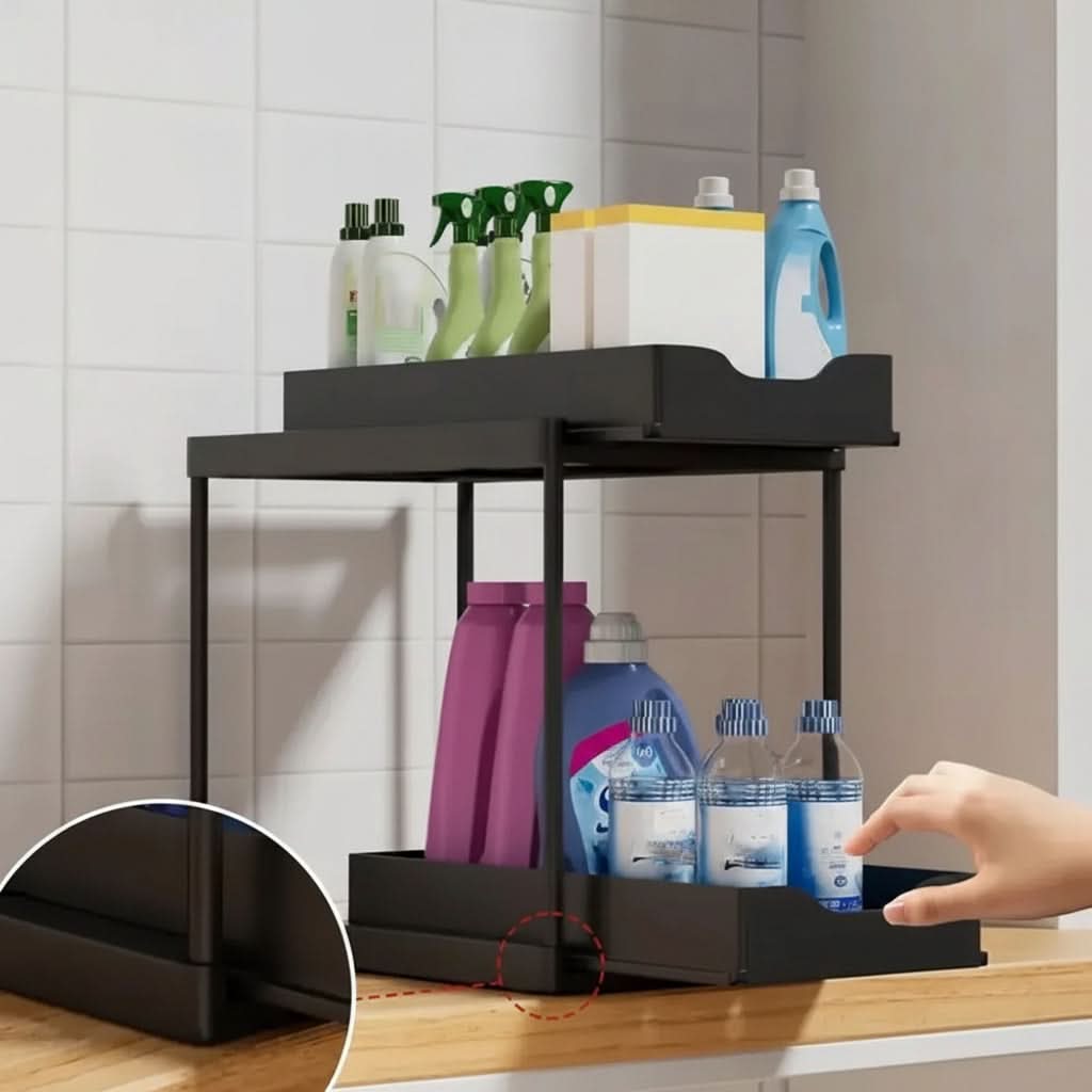 Versatile Pull-Out Storage Rack for Cabinets