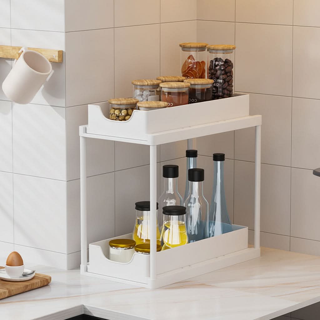 Versatile Pull-Out Storage Rack for Cabinets